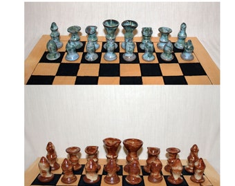 Stoneware Chess Pieces (board not included)