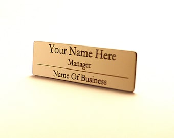 Metal Name Badge Laser Engraved Fully Customisable Clear Reflective And Professional Finish