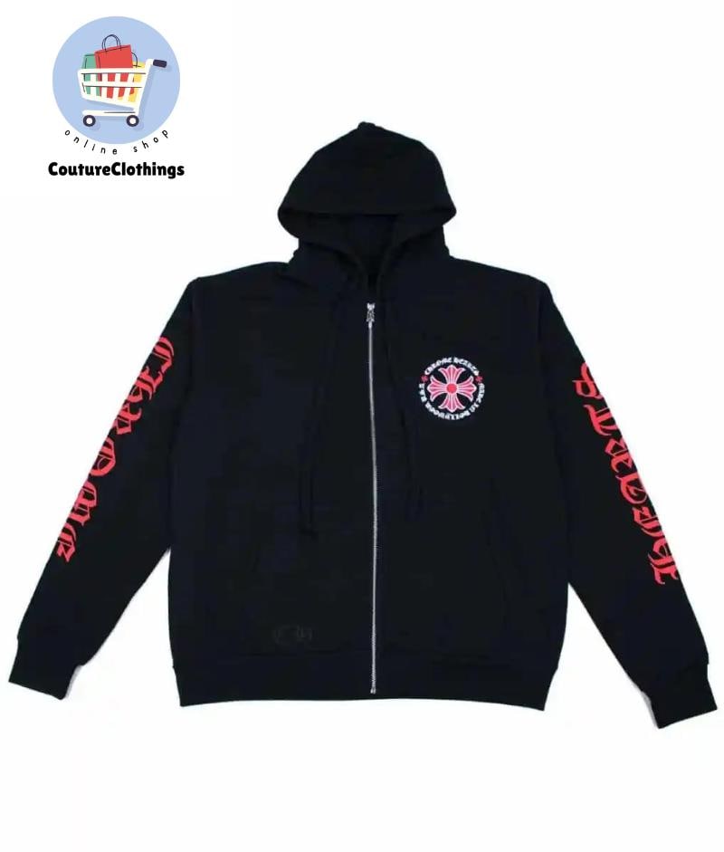 Black and Red Chrome Hearts Hoodie - Etsy