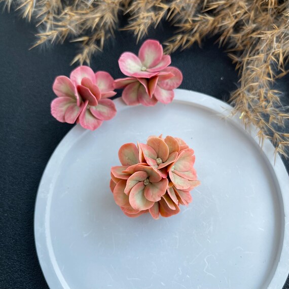 Autumn Floral Jewelry Set – Handmade Clay Earrings and Brooch, Fall Accessories