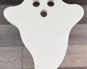 Handmade Ghost Plant Stand: Spooky Wooden Accent Table, Halloween Decor