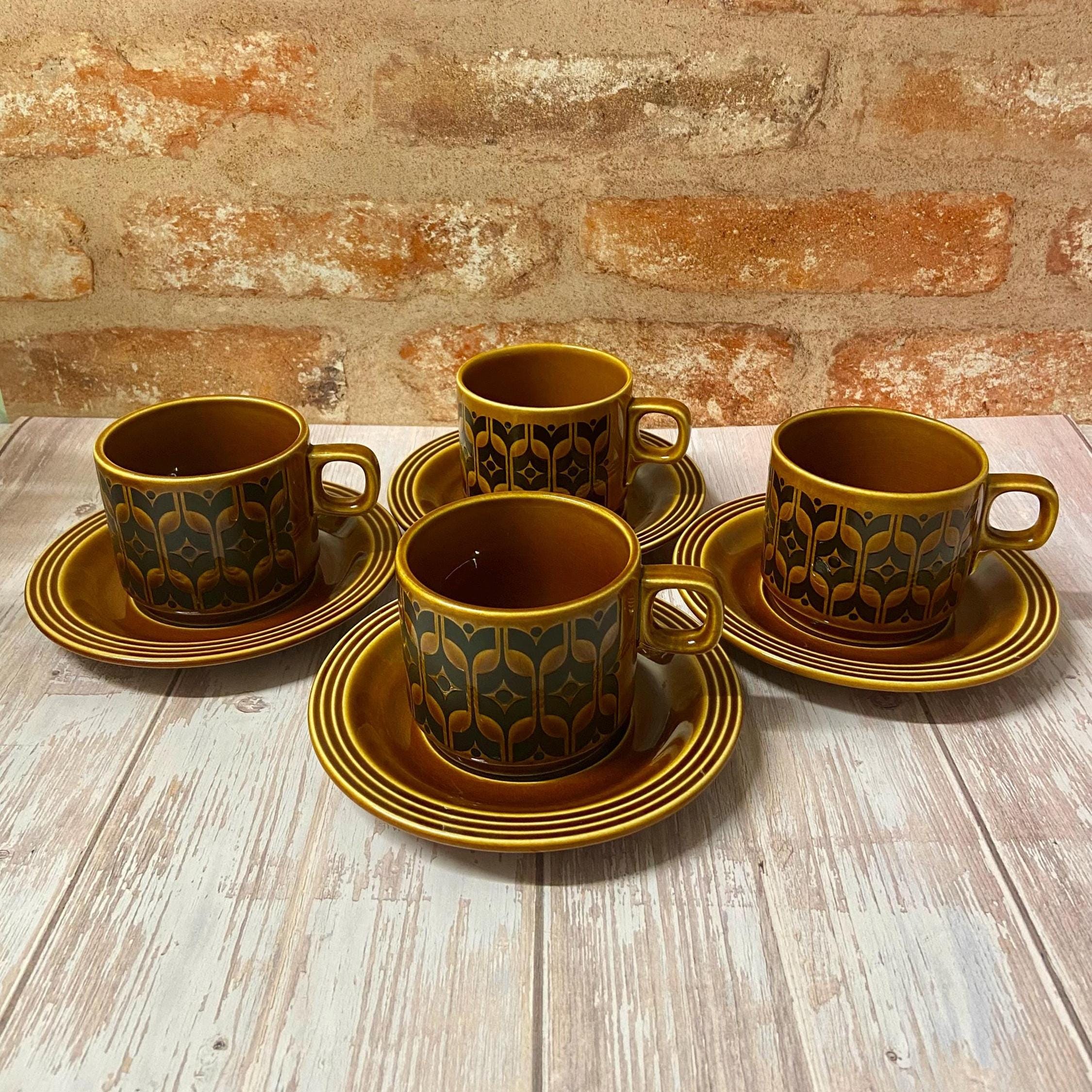 Vintage Hornsea Pottery Coffee Set: Heirloom Brown Tableware, John