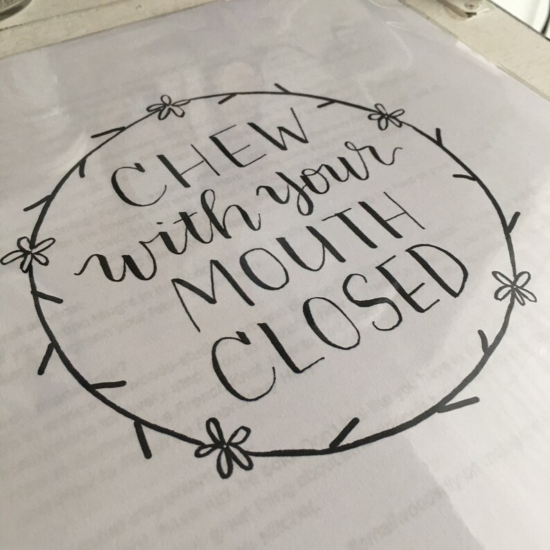 PDF Pattern: Chew With Your Mouth Closed - Etsy