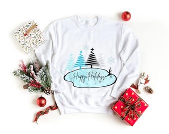 Tree Holiday Sweatshirt, Christmas Tree Sweatshirt, Holiday Sweatshirt for Women, Winter Sweatshirt, Holiday Sweatshirt