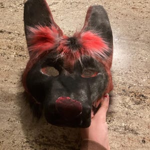 Red and Black Dog Mask