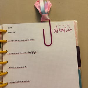 Extra Jumbo Paperclip Bookmark | Ribbon Paperclip Bookmark