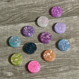 Translucent Jelly Holographic Floral Glitter Resin Phone Grip - Adhesive Base