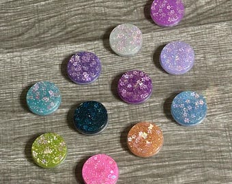 Translucent Jelly Holographic Floral Glitter Resin Phone Grip - Adhesive Base