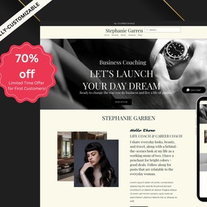 Wix Website Template For Life Coach, Wix Website Coaching Templates, Wix Website Sales Page Template