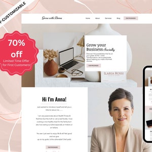 Wix-websitesjabloon Sjabloon voor wellnesscoaching, Wix-websitesjabloon voor levenscoaches, consultants, dienstverleners