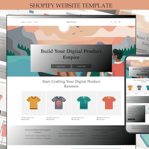 Shopify Website Template For Digital Product Seller, Customizable Shopify Template, Shopify Theme For Small Business Owners Digital Products