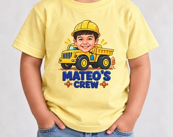 Personalized Construction Truck Tee | Mateo's Crew Kids Shirt