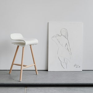 Female Figure Sketch, Woman Body Line Art, Minimalist Wall Home Decor, Digital Download, Female Figure Series