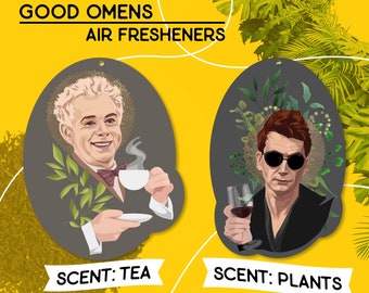 Ineffable Husbands Air Fresheners | Crowley and Aziraphale Scented Ornaments