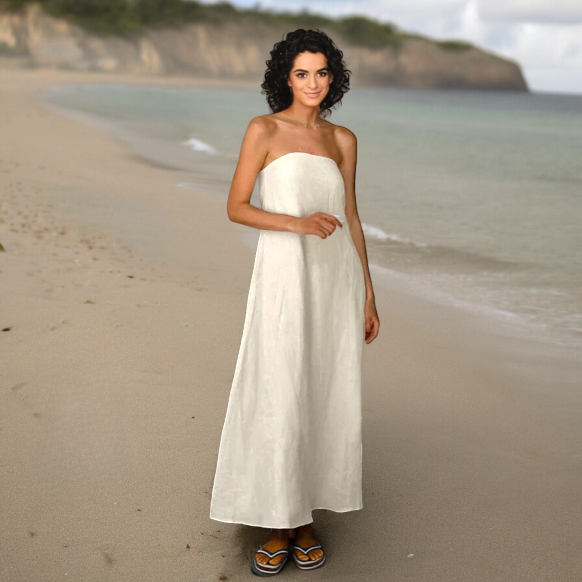 Vintage White Cotton Linen Dress - Etsy Vintage White Cotton Linen Dress - Etsy