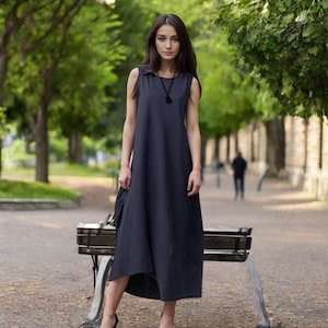 Black Linen Funeral Dress - Etsy UK
