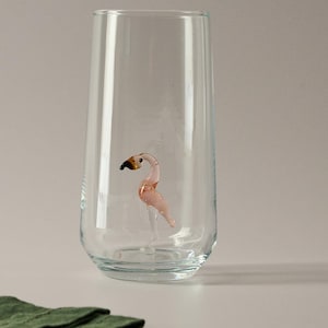 Koktail glass cat figurine, glass decor, glass mug with animal, miniature animal, glass with animal, Easter gift