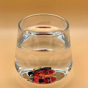 handmade glass with ladybug figure, cute cup with animal, gift for animal lovers, Murano glass decoration