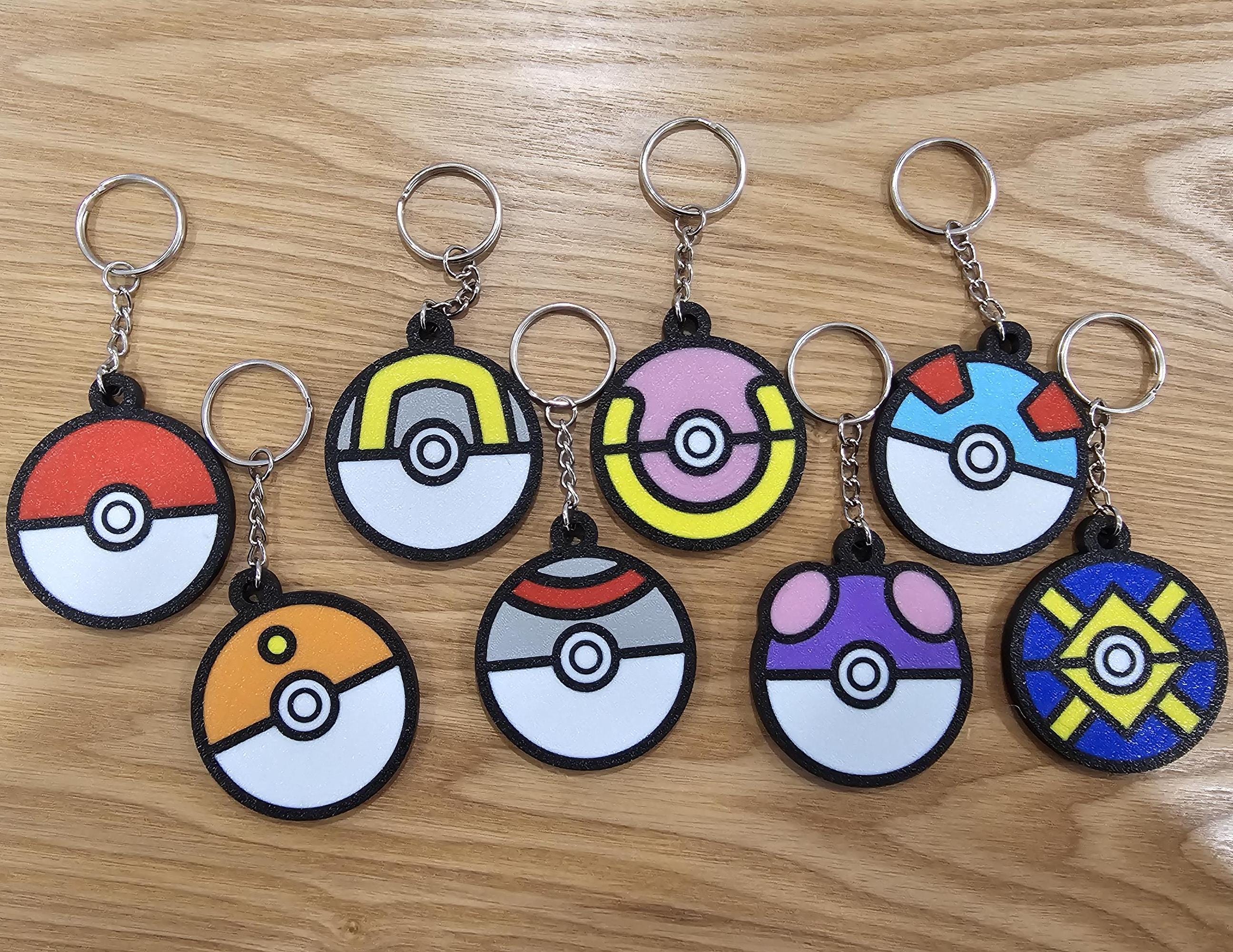 Pokemon Pokeball Ball Keychain 3D Printed Pokémon Gift - Etsy