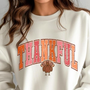 Sudadera con cuello redondo Thankful Fall Thanksgiving Holiday Blend™