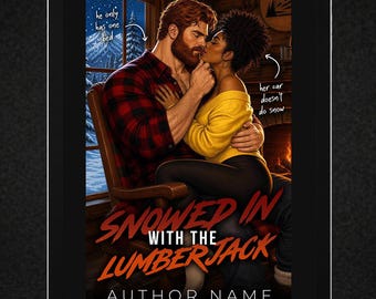 Premade Book Cover | Snowed In, Forced Proximity, Interracial Romance (Kindle Ready)