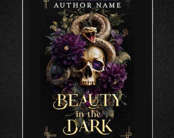 Gothic Snake Skull Book Cover | Dark Romance Fantasy Pre-Made Design (Kindle Ready)