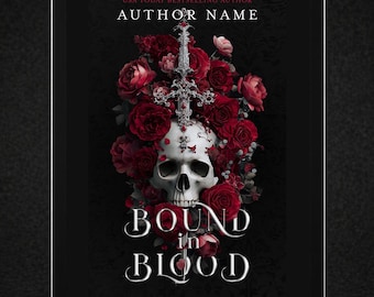Gothic Romance Book Cover | Dark Fantasy, Red Roses, Skull (Kindle Ready)