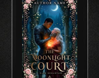 Fated Mates Romantasy Premade Book Cover | Dark Knight Fae Court Romance — Magic Couple Moonlit Fantasy (Kindle Ready)