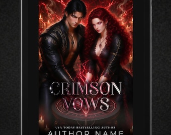 Dark Romantasy Premade Book Cover | Villain Romance | Blood Magic Couple | Gothic Fantasy Style (Kindle Ready)