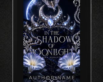 Dark Fae Romance Premade Book Cover | Villain Love Interest Court Fantasy — Celestial Moon Crown Romantasy (Kindle Ready)