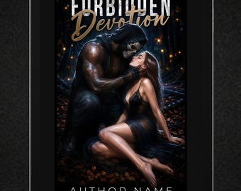 Dark Romance Premade Book Cover | Skull Mask, Tattooed Hero, Forest (Kindle Ready)
