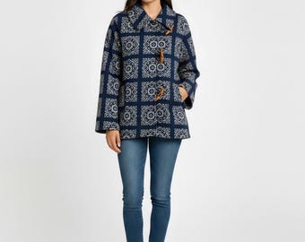Jacket Women Boho Printed Handmade Coat Ethnic Winter Fleece Outerwear Cozy Festival & Travel Style
