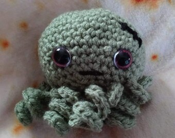 Zombie Octopus Amigurumi | Halloween Crochet Handmade Stuffed Plush Toy Gift