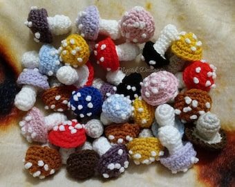 Small Toadstool Mushroom Amigurumi | Handmade Made to Order Stuffed Crochet Plush Toy Custom Gift Idea Garland