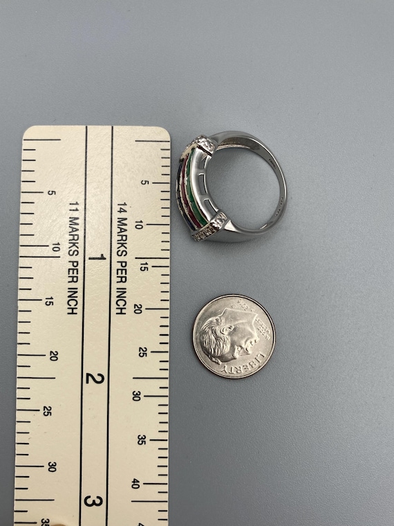 SAN Signed 3 Layer Natural Emerald Ruby Sapphire … - image 7