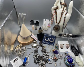 28 Piece Vintage to Modern Boho Jewelry Lot - Includes Brighton, Crown Trifari, Betsy Johnson