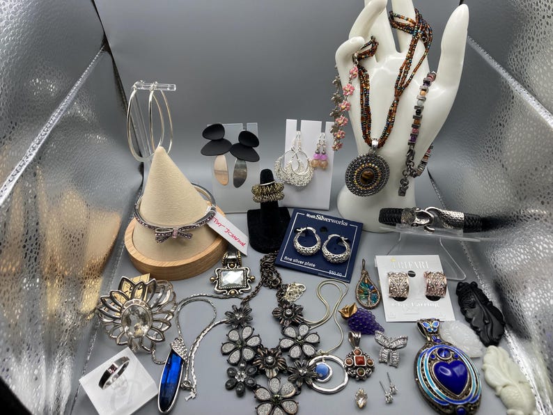 28 Piece Vintage to Modern Boho Jewelry Lot - Includes Brighton, Crown Trifari, Betsy Johnson image 1