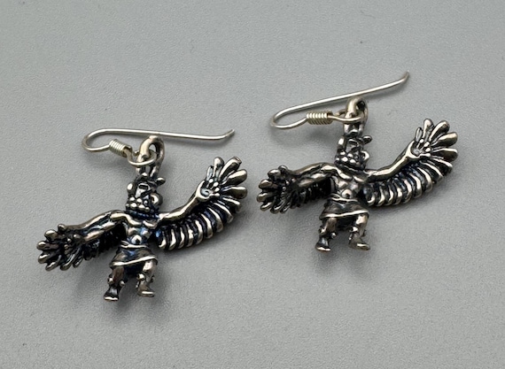 Signed SC Native Eagle Kachira Dancer Dangle Earr… - image 1