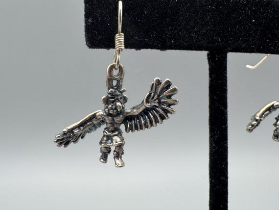 Signed SC Native Eagle Kachira Dancer Dangle Earr… - image 6