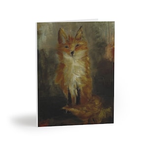 Artistic Fox Greeting Cards Set, Unique Animal Cards, Watercolor Art, Blank Note Cards, Perfect for Any Occasion