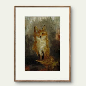 Fox wall art Fox digital print Fox painting download Woodland animal wall decor vintage fox art fox art print forest animal print