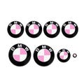 White & Light Pink MATTE Decals for BMW Badge, Roundel Inserts, Emblem Stickers Wrap Overlays for All Bmw Models Series 1 2 3 4 5 6 7 8 X M product logo