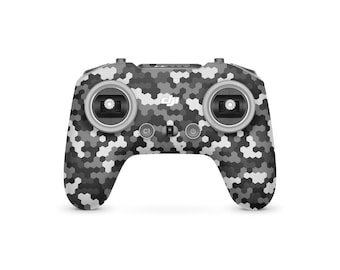 Honeycomb Pixels Skin for Dji Fpv Remote Controller, Black and White Vinyl Wrap, Sticker Protection Decor