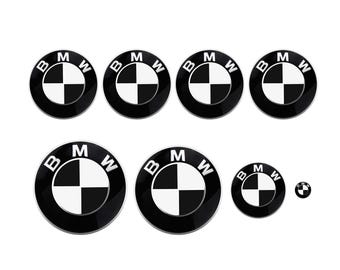 Schwarz-weiße MATTE-Abziehbilder für BMW Badge, Rondell-Einsätze, Emblem-Aufkleber, Wrap-Overlays für alle Bmw-Modelle Serie 1 2 3 4 5 6 7 8 X Z M