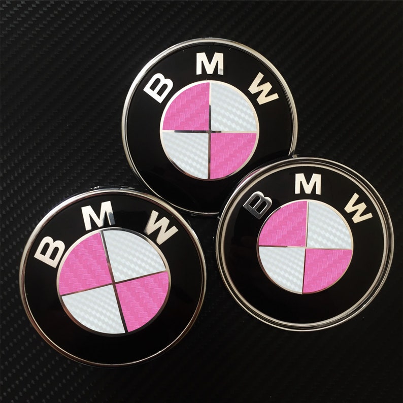 Black And White Vinyl Decal Overlay Stickers For BMW Emblem - MDecals