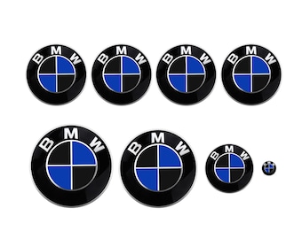 Black & Blue MATTE Abziehbilder für BMW Badge, Rondell Einsätze, Emblem Aufkleber Wrap Overlay für alle Bmw Modelle Serie 1 2 3 4 5 6 7 8 X M