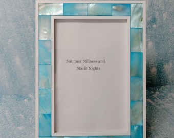 Coastal Beach Wall Art | Framed Original Quote | Mother of Pearl Summer Decor