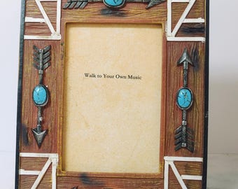 Southwestern Boho Framed Quote Art | Turquoise Arrow Western Decor Gift
