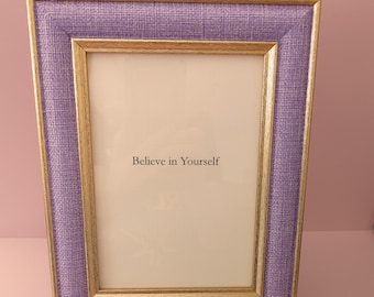 Self-Confidence Framed Art | Encouragement Decor in Purple and Gold 5x7