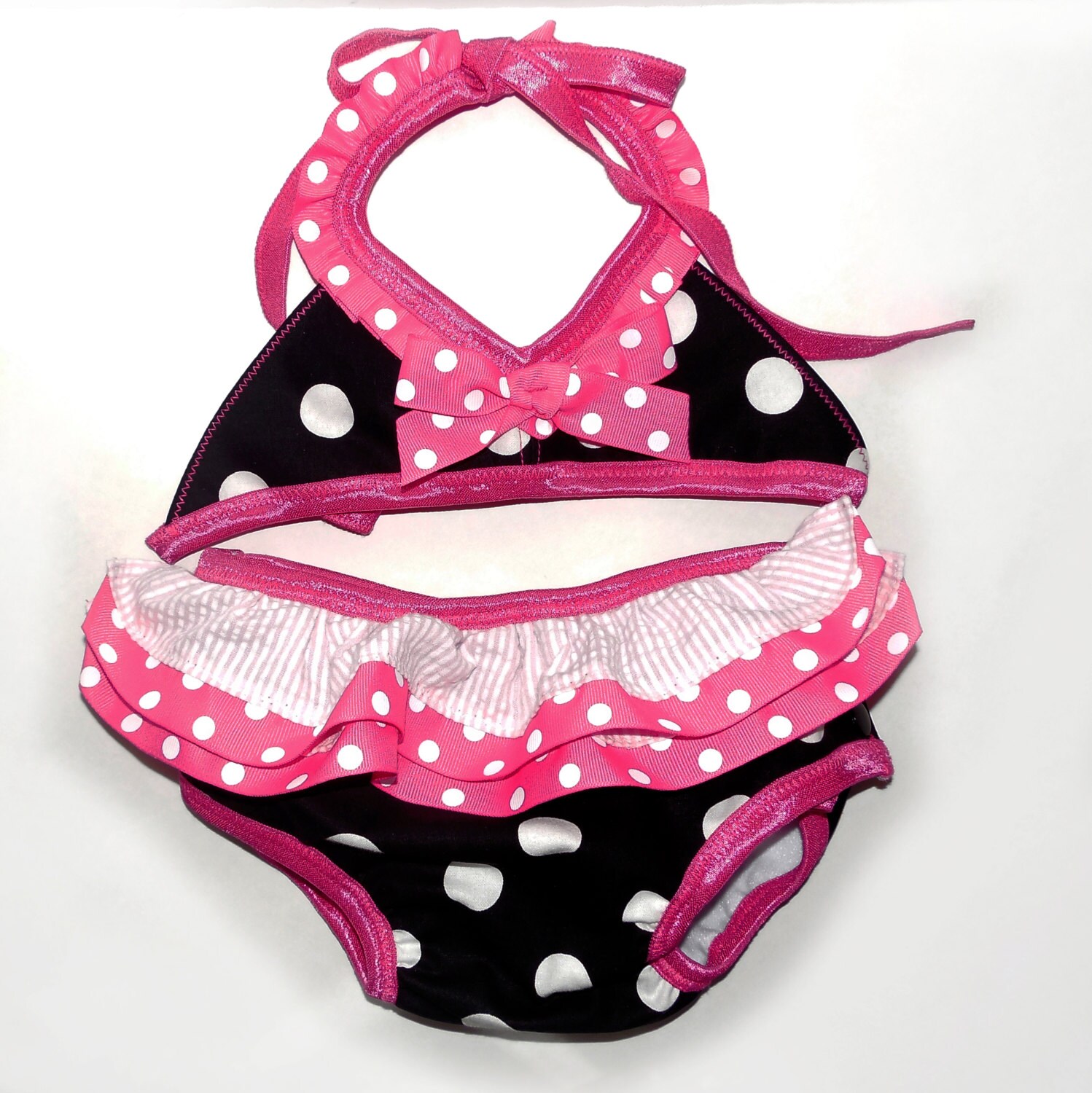 Swim Diaper Swimsuit Ruffles Bikini Bathing Suit set Teeny | Etsy